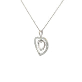 14k White Gold .25ct G SI1 Round Diamond Heart Pendant